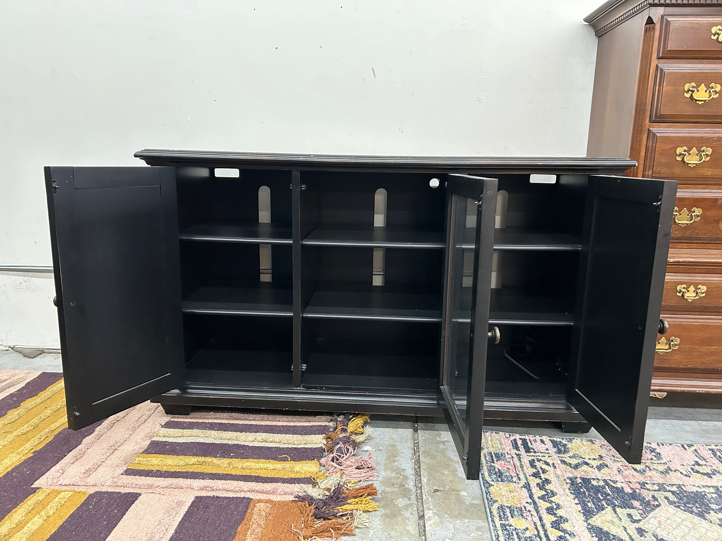 Dark Brown Wooden TV Stand