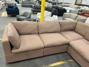 Albany Park Kova L-Shape Corner Sectional - Mocha Performance Bouclé