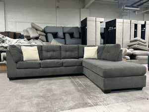 Contemporary Gray Sleeper Chaise Sectional