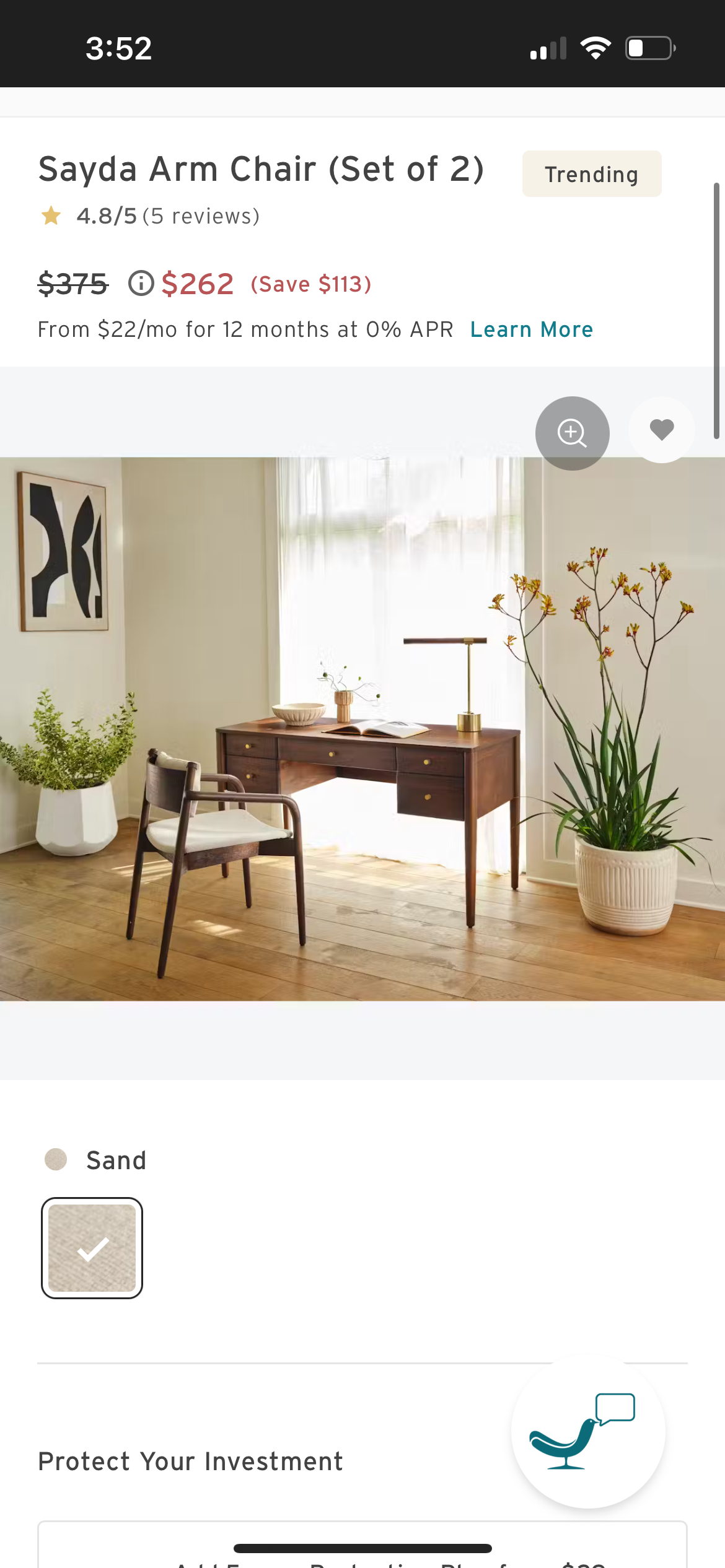 BRAND-NEW Joybird Sayda Arm Chair (Set of 2)