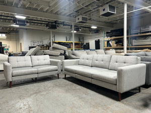 Burrow Light Gray MCM Nomad Sofa & Loveseat Set