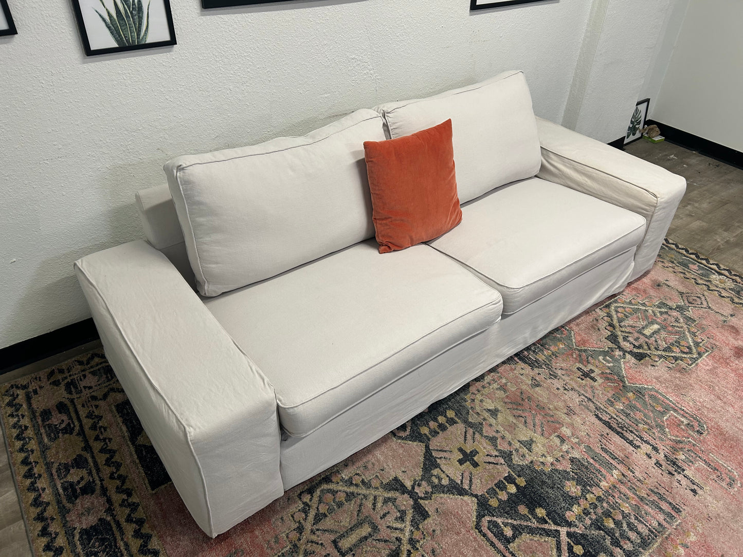 IKEA Sky Grey Kivik Sofa w/ Custom Slipcovers