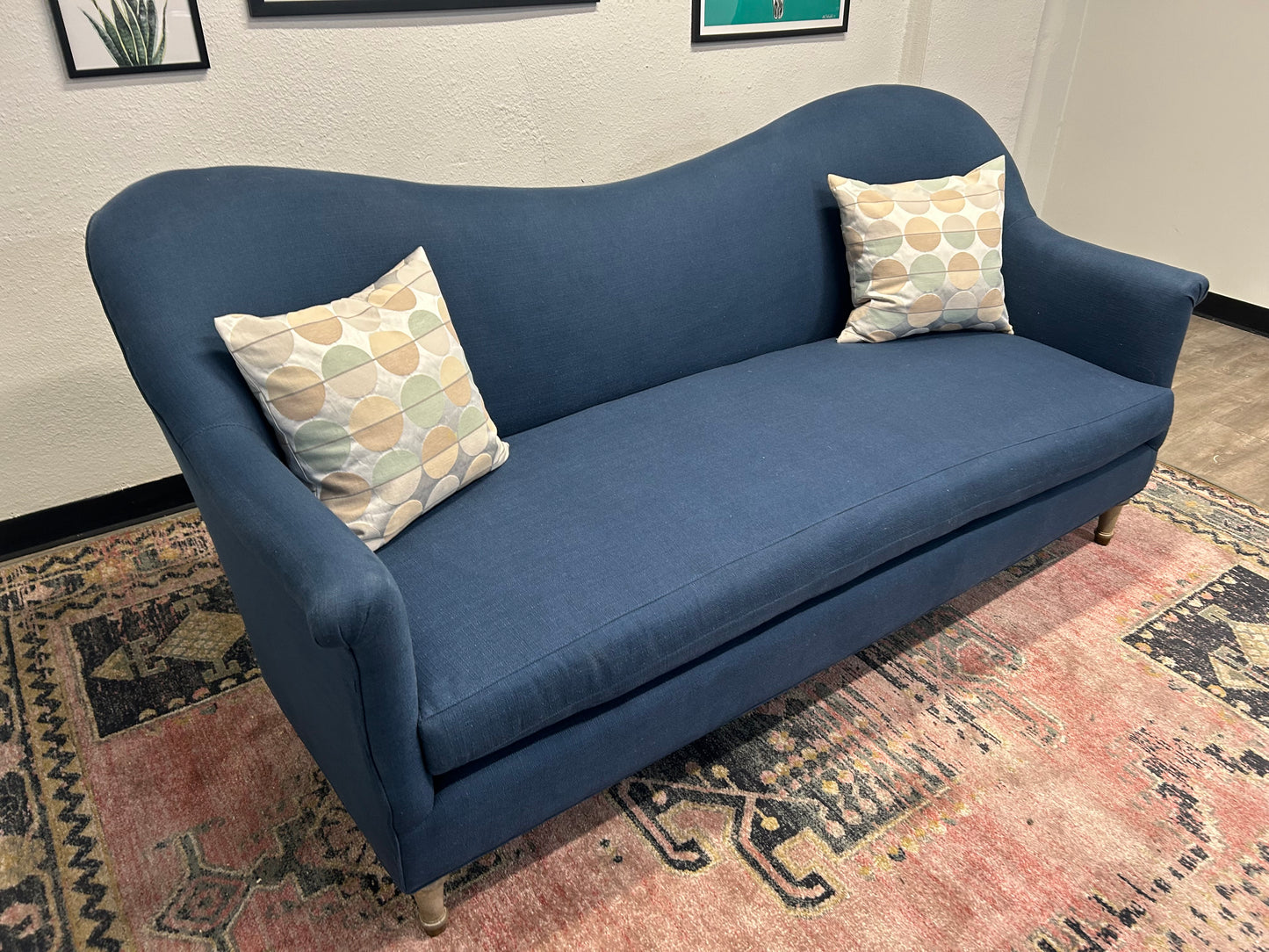 Anthropologie Blue 82” Pied-A-Terre Sofa