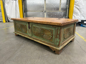 Reclaimed Wood Sunburst Storage Chest