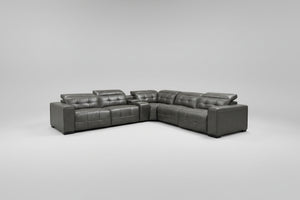 Aiden & Ivy 6-Piece Leather Power Reclining Sectional