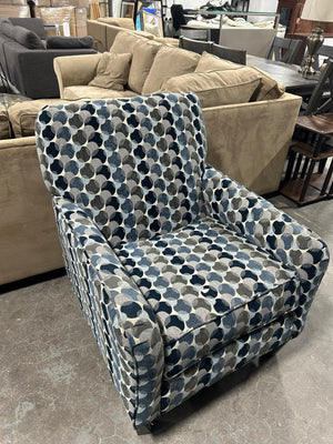 Blue Patterned Accent Chair