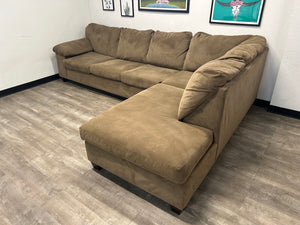 2-Pc Contemporary Brown Chaise Sectional