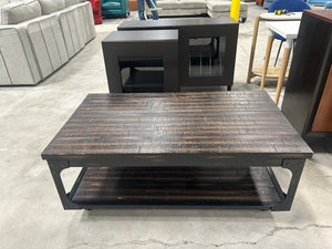 Distressed Wooden Lift-Top Storage Coffee Table