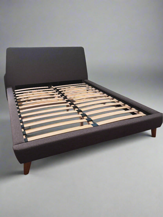 Dark Gray MCM Queen Bed Frame
