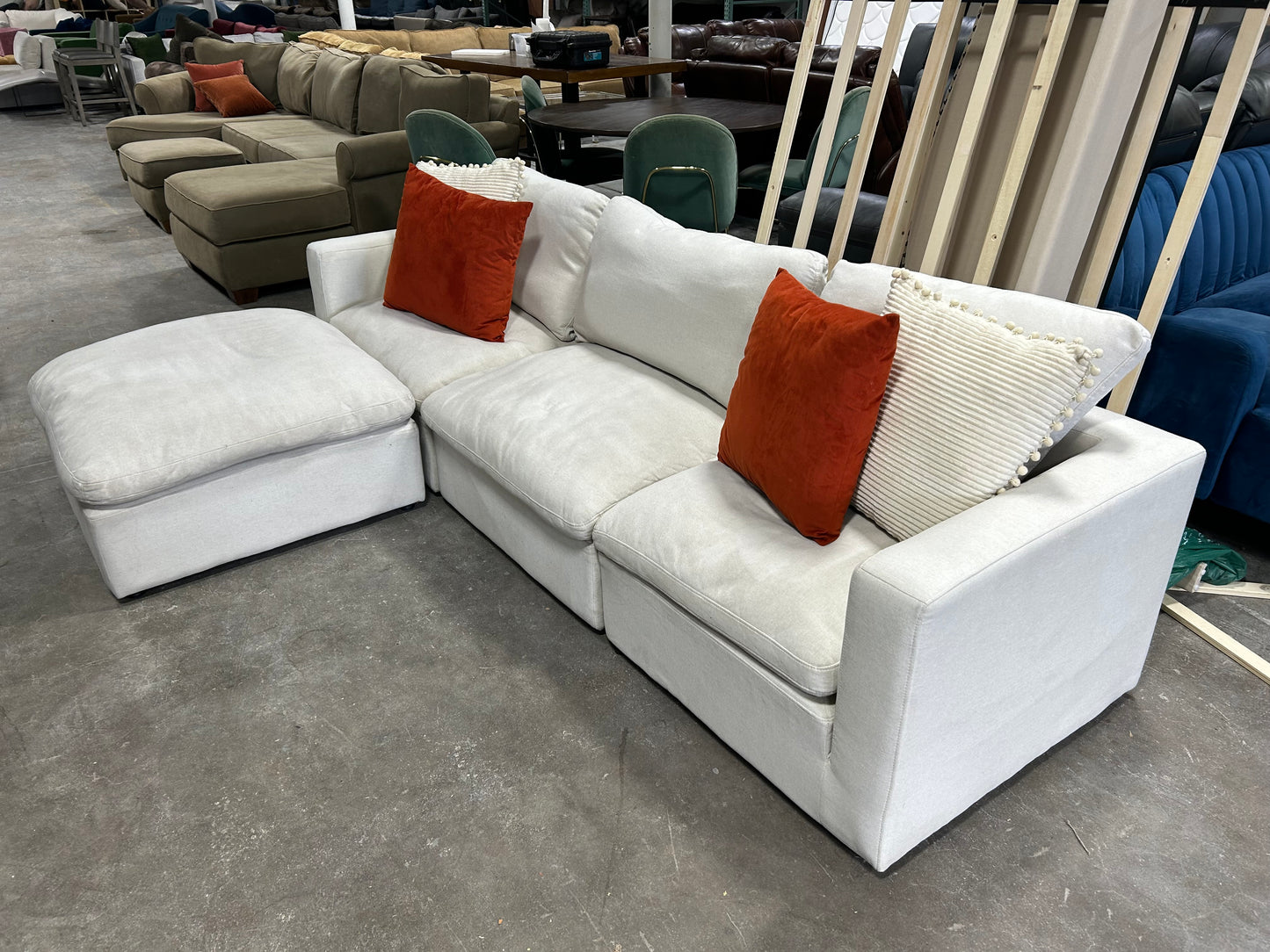 4-Pc Modular Sky Grey Cloud Sectional
