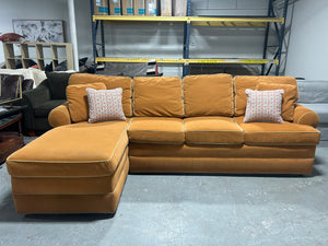 Contemporary Burnt Orange Chaise Sectional