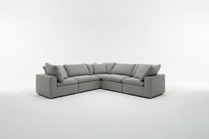 Terra Condo L-Shaped Sectional – Light Gray Performance Fabric