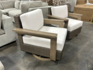 Agio Juniper 2-Piece Outdoor Patio Swivel Glider Chairs
