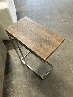 Contemporary Light Brown Metal C-Table
