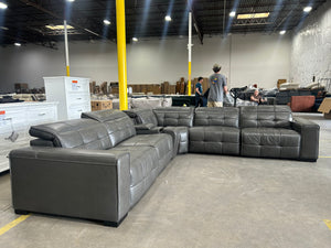 Aiden & Ivy 6-Piece Leather Power Reclining Sectional