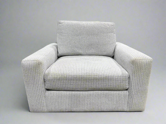 Arhaus Sky Grey Oversize Swivel Chair
