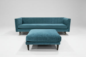 Joybird Chelsea Sofa w/Ottoman (Prime Peacock)