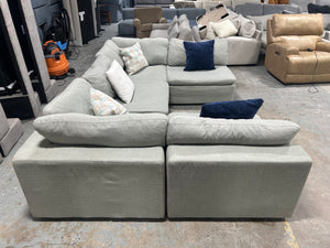 5-Pc Modular Light Gray Cloud Sectional