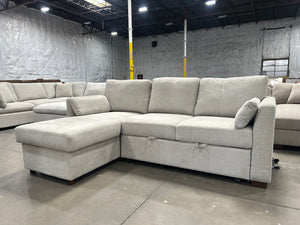 Coddle Luke Trundle Sleeper Sofa w/Reversible Chaise (Beige)