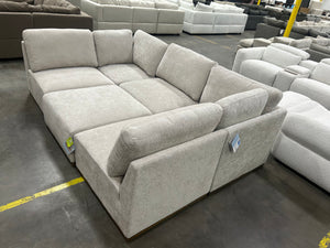 *New* Henredon Murphy Fabric 6-Piece Sectional w/Ottoman (Beige)