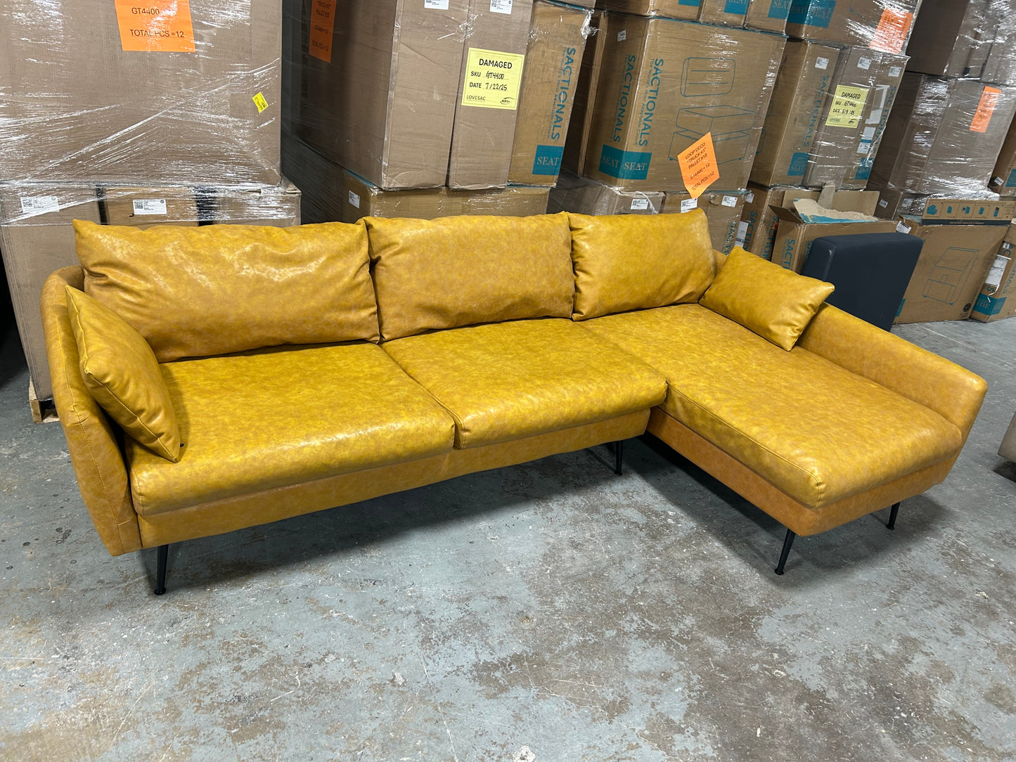 Albany Park Leather Park Sectional