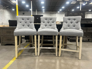 Studded Light Gray Barstools (3)