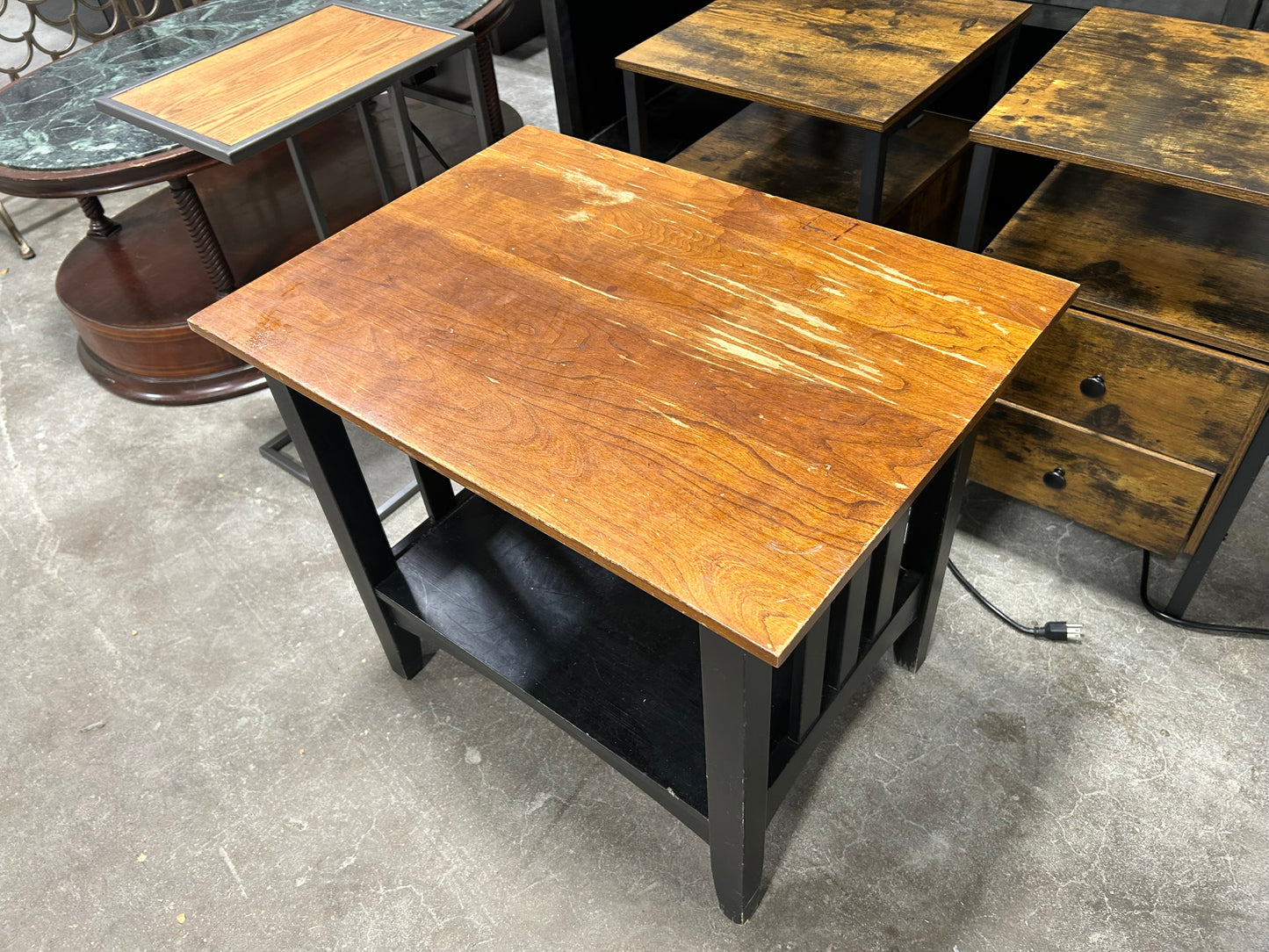 Brown/Black Wooden End Table