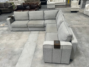 Gray LoveSac Sactional w/Storage Ottoman (5 Seat/8 Side)