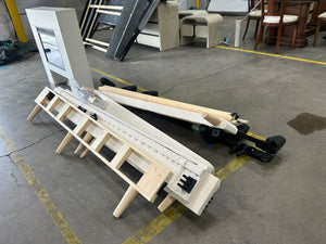 Cream Upholstered MCM Queen Bed Frame