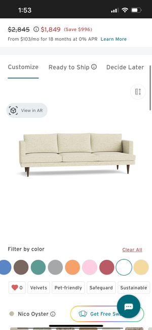 Joybird 95” Preston Grand Sofa