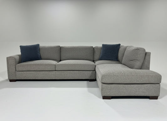 Contemporary Dark Gray 2-Pc Chaise Sectional