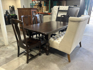 Pottery Barn 6-Pc Dark Brown Benchwright Dining Set