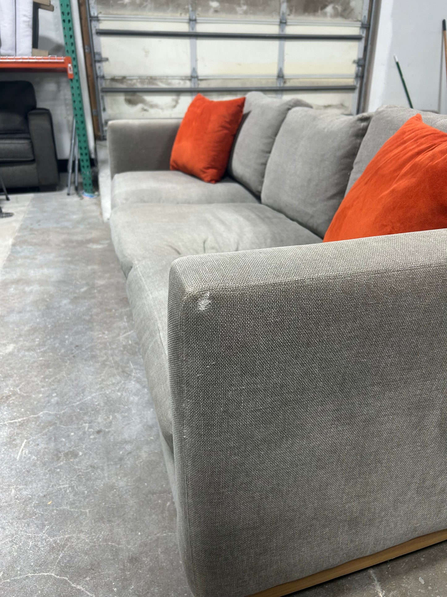 Crate & Barrel Sky Grey 96” Taraval Sofa