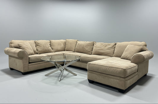 Jonathan Louis Large 3-Pc Brown Chaise Sectional