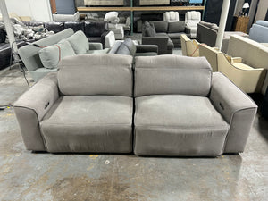 Modular Light Gray Power Recliner Sofa