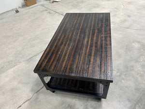 Distressed Wooden Lift-Top Storage Coffee Table