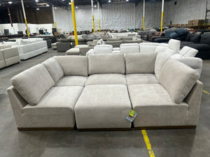 *New* Henredon Murphy Fabric 6-Piece Sectional w/Ottoman (Beige)