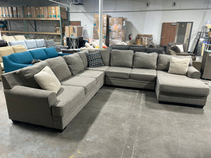 5-Pc Contemporary Light Gray Chaise Sectional