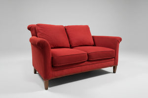 Davis & Shaw Studded Red Loveseat