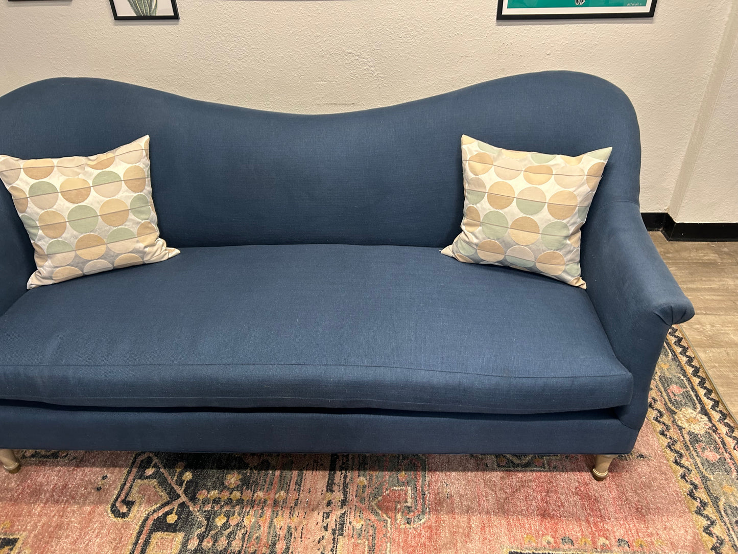 Anthropologie Blue 82” Pied-A-Terre Sofa