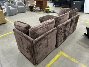 Dark Brown Modular Sectional w/Storage Ottoman