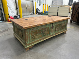Reclaimed Wood Sunburst Storage Chest