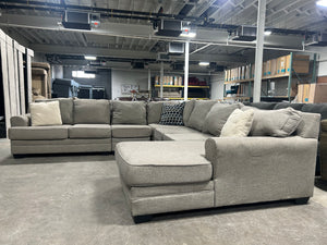 5-Pc Contemporary Light Gray Chaise Sectional