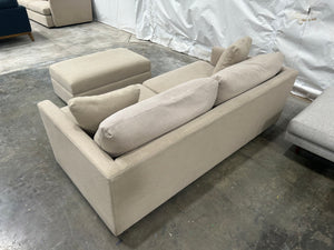 Crate & Barrel 83” Lounge Deep Sofa w/Storage Ottoman (Beige)