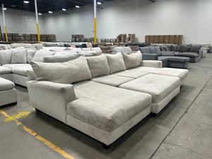 Light Gray U-Shaped Sectional w/Ottoman