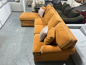 Contemporary Burnt Orange Chaise Sectional