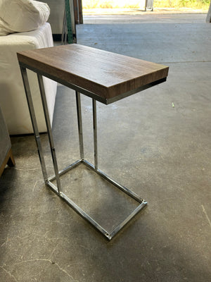 Contemporary Light Brown Metal C-Table