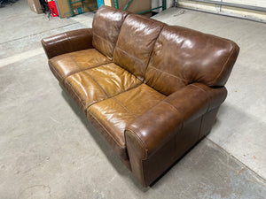 Brown Leather Club Sofa