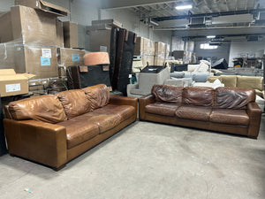 Italian Leather Cognac Tan 2-Pc Durango Sofa Set