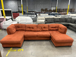 Ashley Burnt Orange Dual Chaise Sleeper Sectional